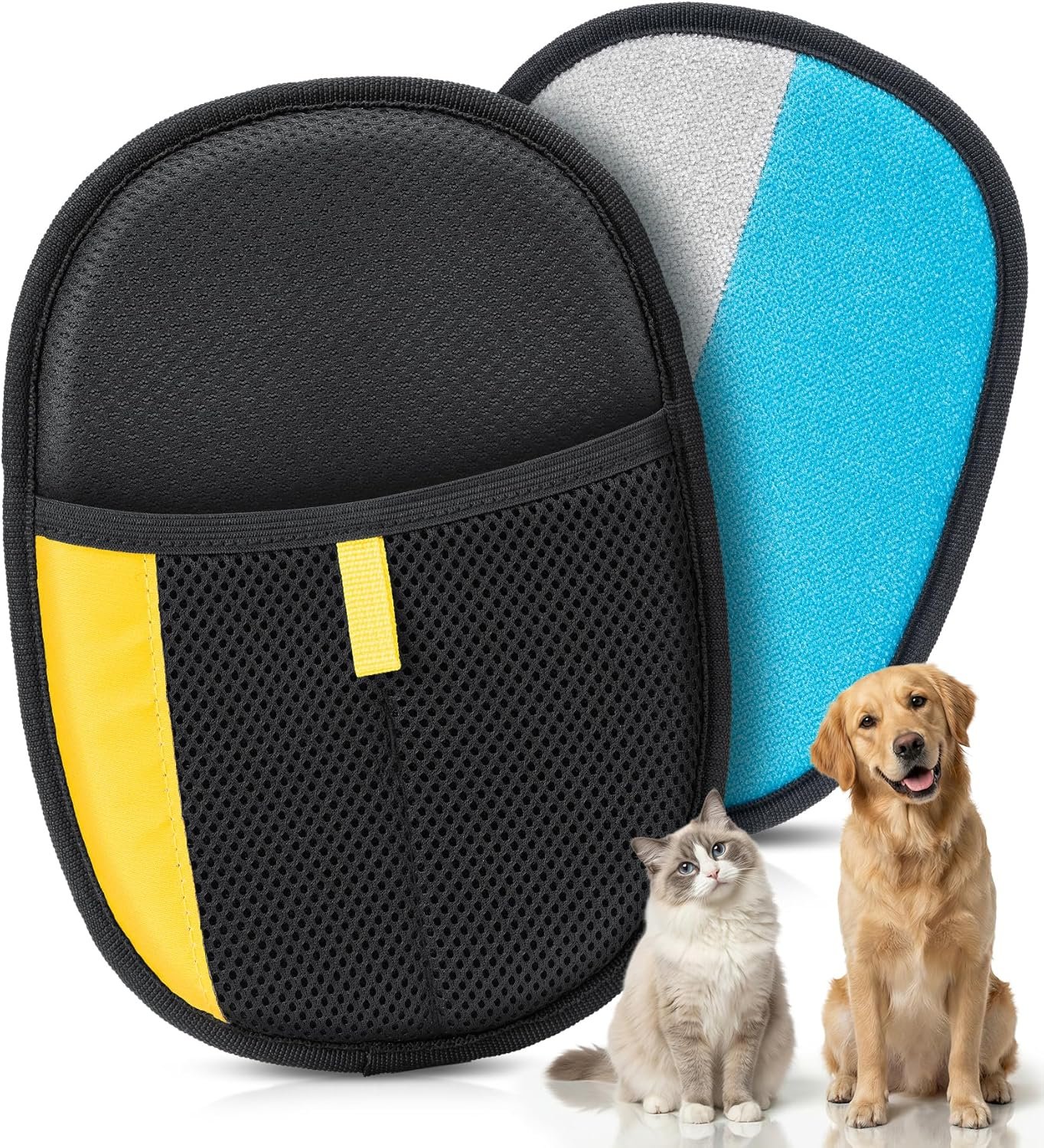 Pet Hair Removal Glove for Dogs & Cats - Upgraded Reusable Electrostatic Pet Hair Glove, Pet Hair Remover Tool for Laundry, Couch, Carpet & Car Seat, Gentle Grooming Mitt