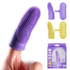 HICC PET Dog Toothbrush, Anti-Slip Dog Tooth Brushing Kit, Dog Finger Toothbrush for Plaque and Tartar Cleaning, Dog Teeth Cleaning for Small & Large Pets, Safer & Softer Liquid Silicone, 2-Pack